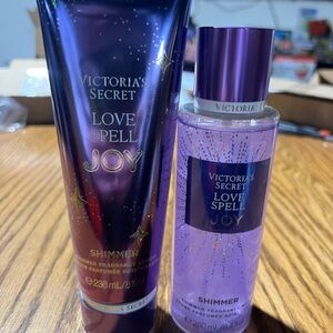 Victoria's Secret Love Spell Joy Shimmer Set - Purple and Gold